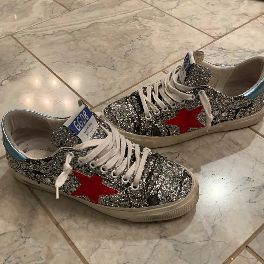 Golden Goose, May, Size 38 (8) **GLITTER SNEAKERS**